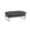 Lilola Home Karla Dark Gray Velvet Contemporary Ottoman 88864DG-O
