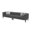 Lilola Home Mary Dark Gray Velvet Tufted Sofa Chaise Chair Ottoman Living Room Set With 6 Accent Pillows 89223
