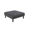 Lilola Home Mary Dark Gray Velvet Tufted Sofa Chaise Chair Ottoman Living Room Set With 6 Accent Pillows 89223
