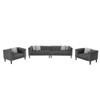 Lilola Home Mary Dark Gray Velvet Tufted Sofa 2 Chairs Living Room Set With 6 Accent Pillows 89223-SCC
