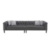 Lilola Home Mary Dark Gray Velvet Tufted Sofa With Accent 4 Pillows 89223-S
