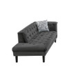 Lilola Home Mary Dark Gray Velvet Tufted Chaise With 1 Accent Pillow 89223-CH
