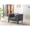 Lilola Home Mary Dark Gray Velvet Tufted Chair With 1 Accent Pillow 89223-C
