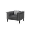 Lilola Home Mary Dark Gray Velvet Tufted Chair With 1 Accent Pillow 89223-C
