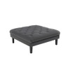 Lilola Home Mary Dark Gray Velvet Tufted Ottoman 89223-O
