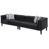 Lilola Home Sarah Black Vegan Leather Tufted Sofa Chaise Chair Ottoman Living Room Set With 6 Accent Pillows 89224
