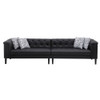 Lilola Home Sarah Black Vegan Leather Tufted Sofa Chaise Chair Ottoman Living Room Set With 6 Accent Pillows 89224
