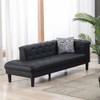 Lilola Home Sarah Black Vegan Leather Tufted Chaise With 1 Accent Pillow 89224-CH
