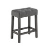 Lilola Home Lux Gray 3 Piece Counter Height 36" Pub Table Set with Tufted Gray Linen Stools 30011
