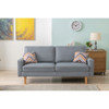 Lilola Home Bahamas Gray Linen Sofa with 2 Throw Pillows 87825
