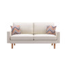 Lilola Home Bahamas Beige Linen Sofa with 2 Throw Pillows 87827

