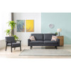 Lilola Home Bahamas Dark Gray Linen Sofa and Chair Set with 2 Throw Pillows 87823-SC
