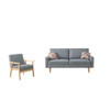Lilola Home Bahamas Gray Linen Sofa and Chair Set with 2 Throw Pillows 87825-SC
