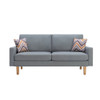 Lilola Home Bahamas Gray Linen Sofa and Chair Set with 2 Throw Pillows 87825-SC
