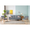 Lilola Home Bahamas Gray Linen Sofa and 2 Chairs with 2 Throw Pillows 87825-SCC
