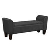 Lilola Home Mila Black Velvet Ottoman Bench with Storage 88871BK
