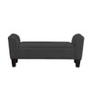 Lilola Home Mila Black Velvet Ottoman Bench with Storage 88871BK
