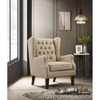 Lilola Home Irwin Beige Linen Button Tufted Wingback Chair 88862BE
