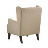 Lilola Home Irwin Beige Linen Button Tufted Wingback Chair 88862BE
