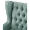 Lilola Home Irwin Teal Linen Button Tufted Wingback Chair 88862TL
