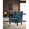 Lilola Home Irwin Blue Linen Button Tufted Wingback Chair 88862BU
