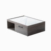 Lilola Home Apollo Gray Oak Finish Coffee Table with Faux Marble Finish Top with Drawer 98874
