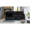 Lilola Home Paisley Black Linen Fabric Reversible Sleeper Sectional Sofa with Storage Chaise  81410BK

