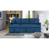 Lilola Home Paisley Blue Linen Fabric Reversible Sleeper Sectional Sofa with Storage Chaise 81410BU