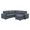 Lilola Home Isla Gray Woven Fabric 6-Seater Sectional Sofa with Ottoman 81804-1C
