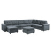 Lilola Home Isla Gray Woven Fabric 9-Seater Sectional Sofa with Ottomans 81804-2A
