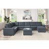 Lilola Home Isla Gray Woven Fabric 9-Seater Sectional Sofa with Ottomans 81804-2B