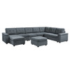 Lilola Home Isla Gray Woven Fabric 9-Seater Sectional Sofa with Ottomans 81804-2B
