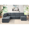 Lilola Home Isla Gray Woven Fabric 7-Seater Sectional Sofa with Ottomans 81804-3A
