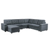 Lilola Home Isla Gray Woven Fabric 7-Seater Sectional Sofa with Ottoman 81804-4A
