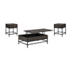 Lilola Home Ava 3 Piece Espresso MDF Lift Top Coffee and End Table Set 98000-EEC
