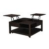 Lilola Home Flora 3 Piece Dark Brown MDF Lift Top Coffee and End Table Set 98006-EEC
