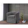 Lilola Home Tucker Gray Woven Fabric Swivel Barrel Chair 88869

