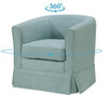 Lilola Home Tucker Aquamarine Teal Woven Fabric Swivel Barrel Chair 88869TL
