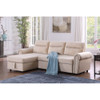 Lilola Home Ashton Beige Velvet Fabric Reversible Sleeper Sectional Sofa Chaise 87800BE
