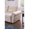 Lilola Home Ashton Beige Velvet Fabric Reversible Sleeper Sectional Sofa Chaise 87800BE
