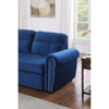 Lilola Home Ashton Blue Velvet Fabric Reversible Sleeper Sectional Sofa Chaise 87800BU
