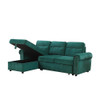 Lilola Home Ashton Green Velvet Fabric Reversible Sleeper Sectional Sofa Chaise 87800GN
