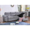 Lilola Home Ashton Gray Velvet Fabric Reversible Sleeper Sectional Sofa Chaise 87800GY

