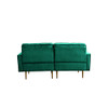 Lilola Home Theo Green Velvet Sofa Loveseat Chair Living Room Set with Pillows 81359GN
