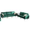 Lilola Home Theo Green Velvet Sofa Loveseat Living Room Set with Pillows 81359GN-SL
