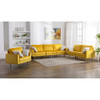 Lilola Home Theo Yellow Velvet Sofa Loveseat Chair Living Room Set with Pillows 81359YW
