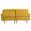 Lilola Home Theo Yellow Velvet Sofa Loveseat Chair Living Room Set with Pillows 81359YW
