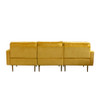 Lilola Home Theo Yellow Velvet Sofa Loveseat Living Room Set with Pillows 81359YW-SL

