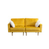 Lilola Home Theo Yellow Velvet Sofa Loveseat Living Room Set with Pillows 81359YW-SL
