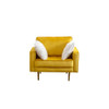 Lilola Home Theo Yellow Velvet Chair with Pillows 81359YW-C
